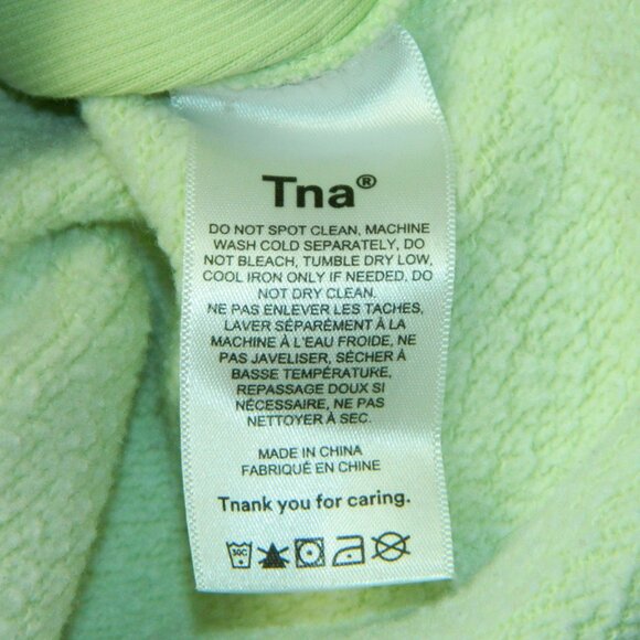 TNA Aritzia Cozy AF Fleece Lime Green Oversized Full Zip up Hoodie Size 2 or S/M - Picture 11 of 14